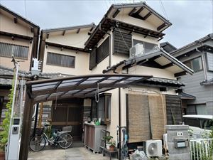 奈良市に築年数３５年以上のお家外壁塗装、塗膜の浮きを回復