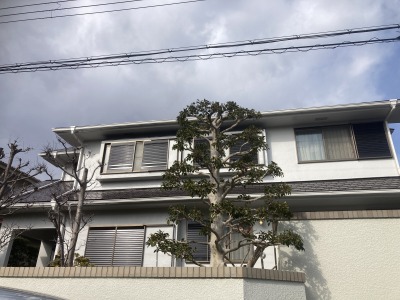 生駒市にて築３５年の戸建て住宅の外壁塗装工事！施工事例！