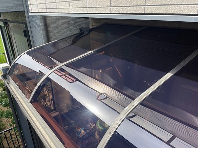 大和郡山市にて割れたテラスパネル交換工事！施工事例！高耐久性パネル！